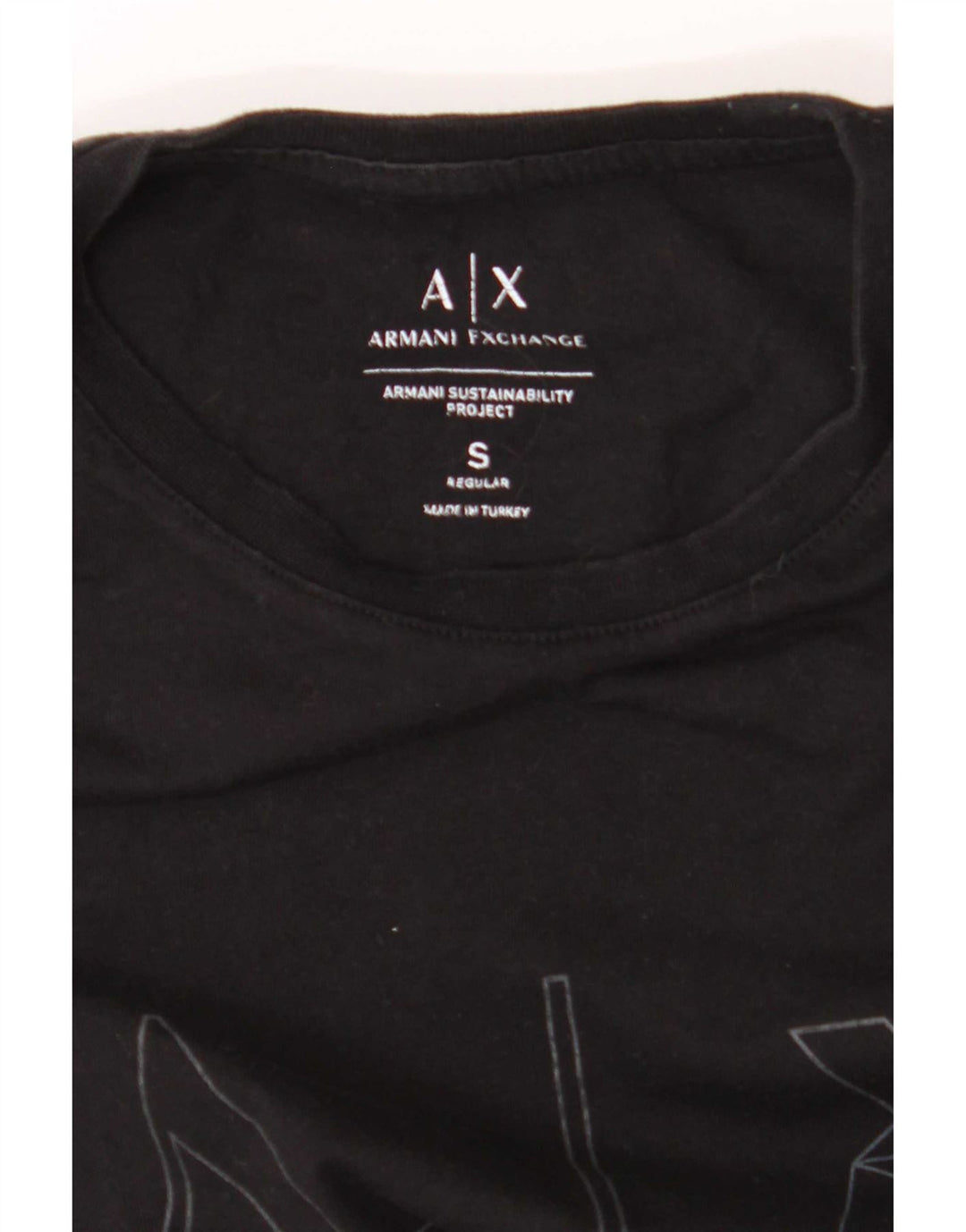 Męska koszulka Armani Exchange o regularnym wzorze graficznym, mała, czarna, geometryczna