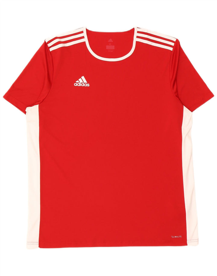 Adidas Męska koszulka Climalite Top XL, czerwony, kolorowy poliester