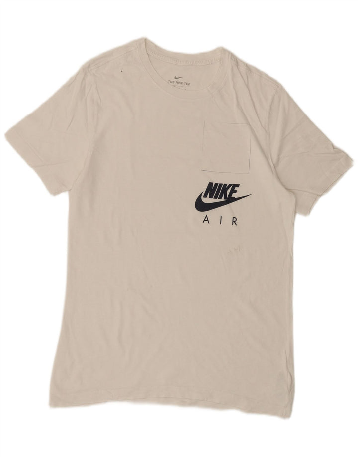 Męski T-shirt Nike Air Graphic Top, średnia biała bawełna