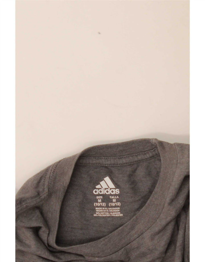 Chłopięca koszulka z grafiką Adidas Top 10-11 lat, średnia szara bawełna