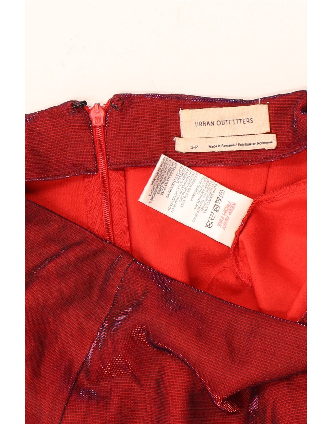 URBAN OUTFITTERS Damska mini spódniczka mała W28 Bordowy poliester