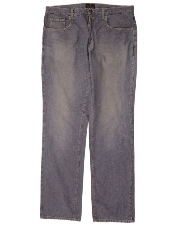 Trussardi Mens Straight Jeans W38 L36 Blue Cotton