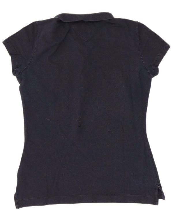 Damska koszulka polo Slim Fit Tommy Hilfiger UK 12, średnia, granatowa, bawełniana