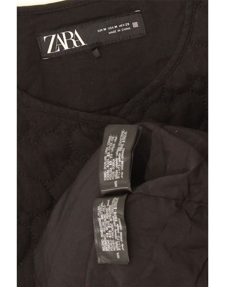 Damska pikowana kurtka oversize Zara UK 14, średni czarny poliester