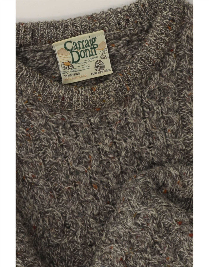 Męski sweter Carraig Donn Średni szary, nowa wełna