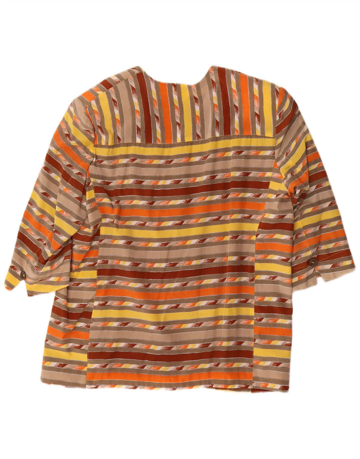 Vintage damska marynarka zapinana na 4 guziki IT 48 XL w wielokolorowe paski