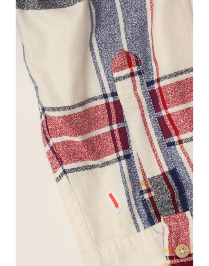 CHAPS Mens Shirt Large Beige Check Cotton Vintage Chaps and Second-Hand Chaps from Messina Hembry 