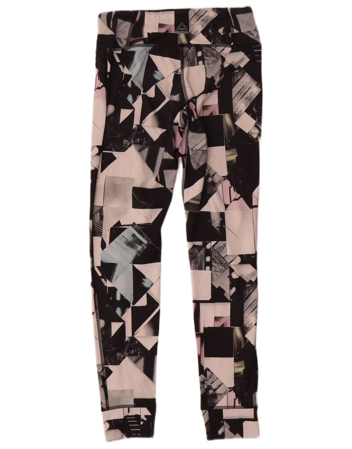 Damskie legginsy Reebok UK 8/10 Małe, wielokolorowe, geometryczne poliester