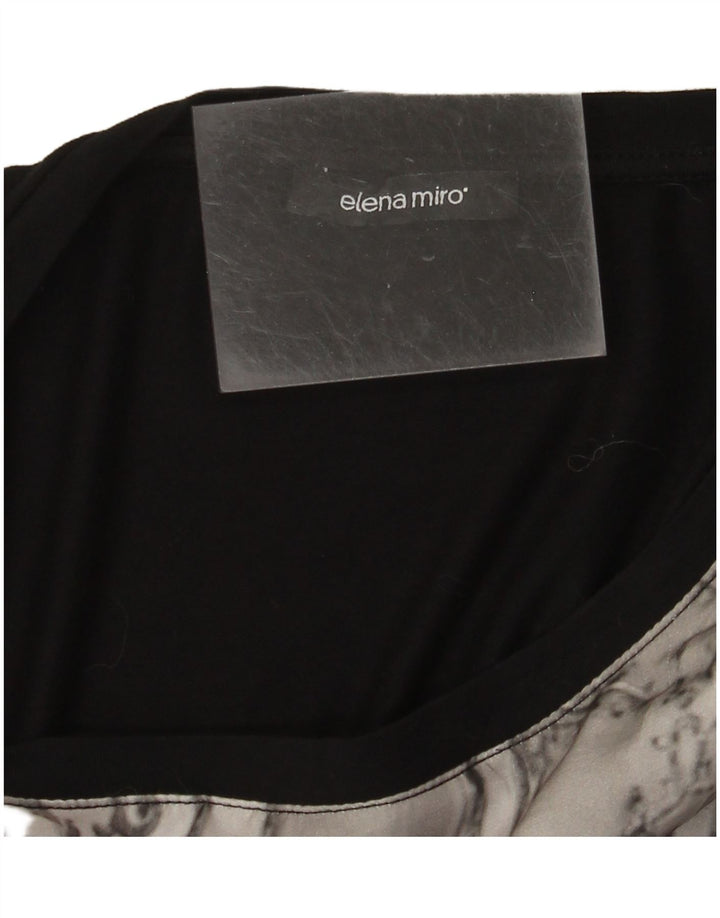 Damski top graficzny ELENA MIRO z długim rękawem, UK 18 XL, czarny