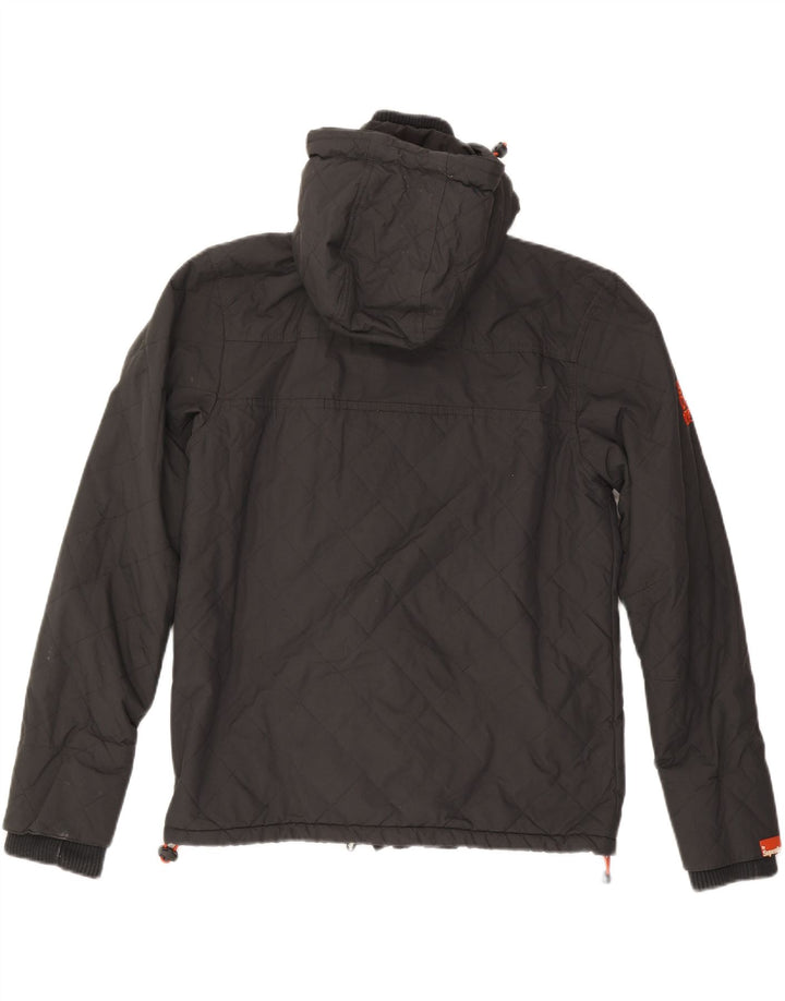 Męska kurtka wiatrówka z kapturem Superdry UK 40, duża, szary nylon