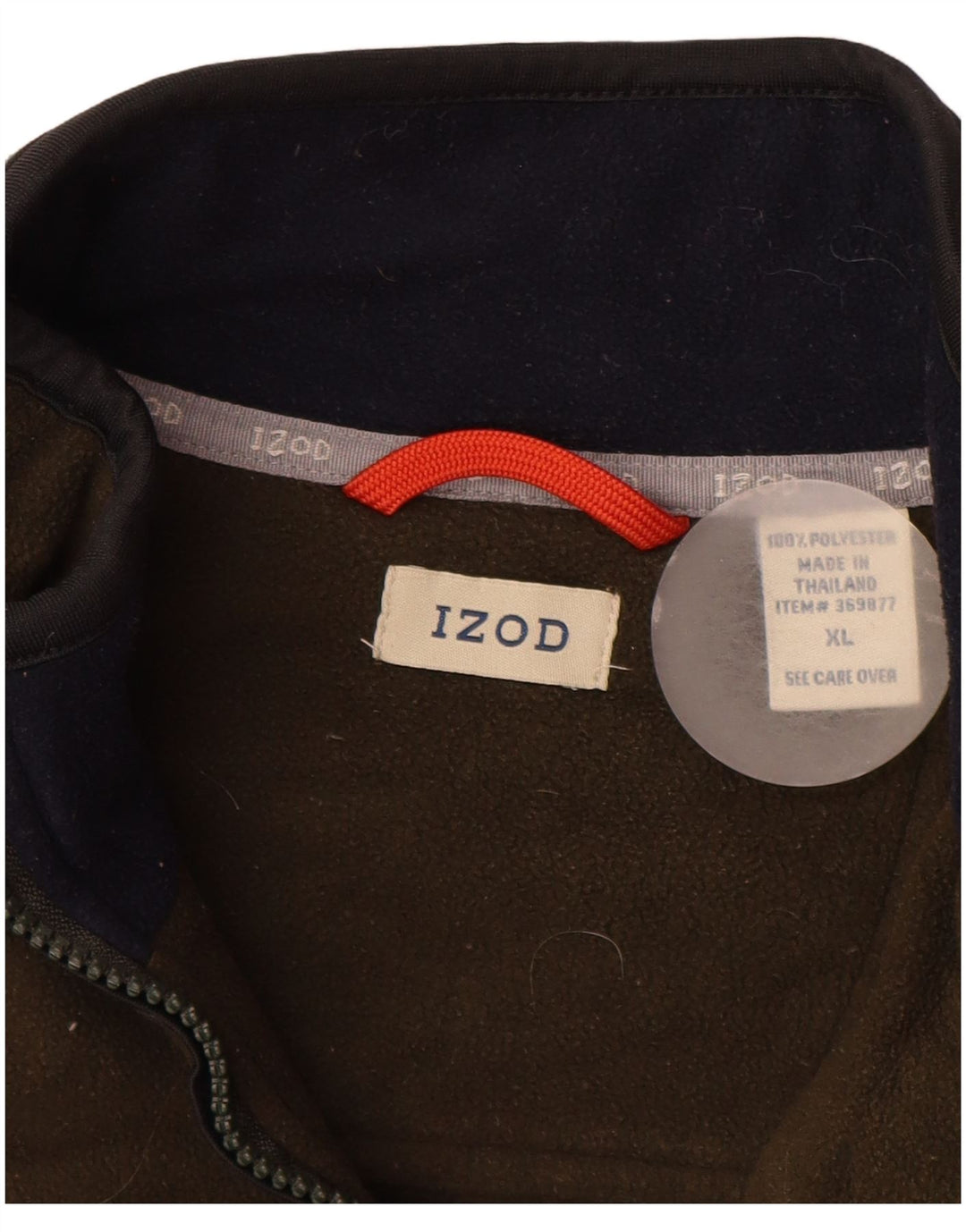 IZOD Męski sweter polarowy z zamkiem błyskawicznym XL, poliester khaki