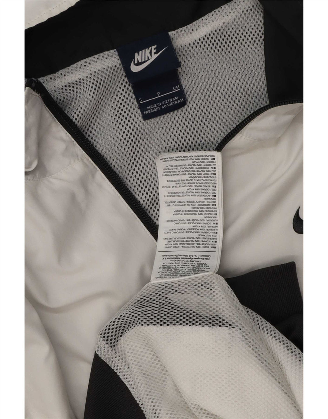Nike Męska bluza dresowa, mała, biała, z blokami kolorów, poliester