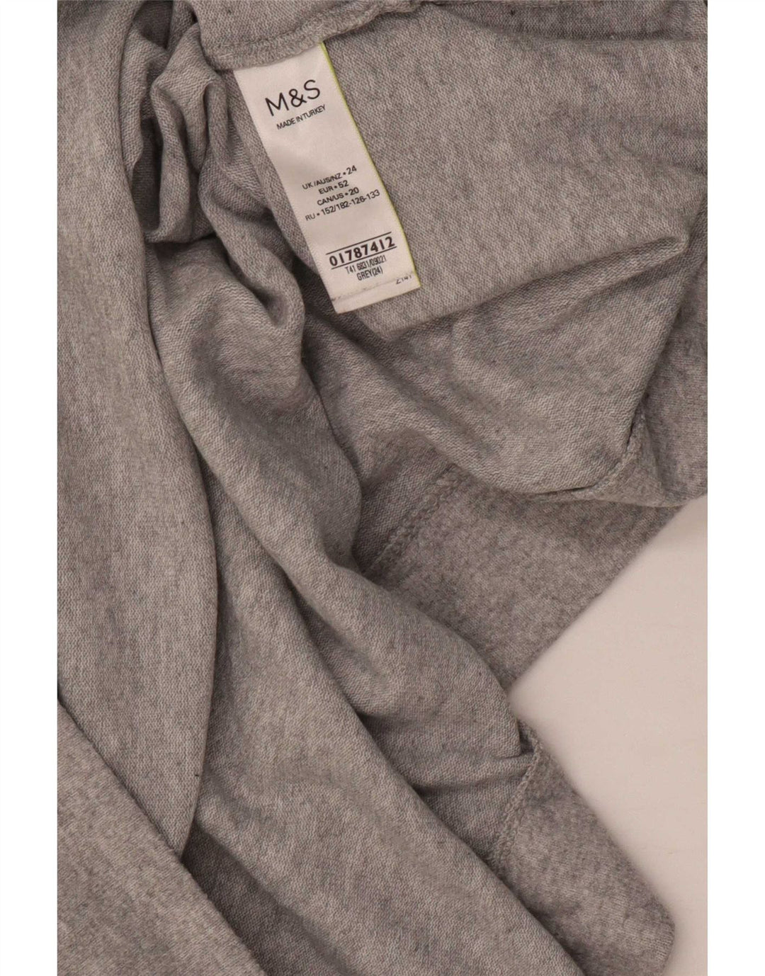 Marks & Spencer Damski sweter z golfem UK 24 4XL Szary poliester