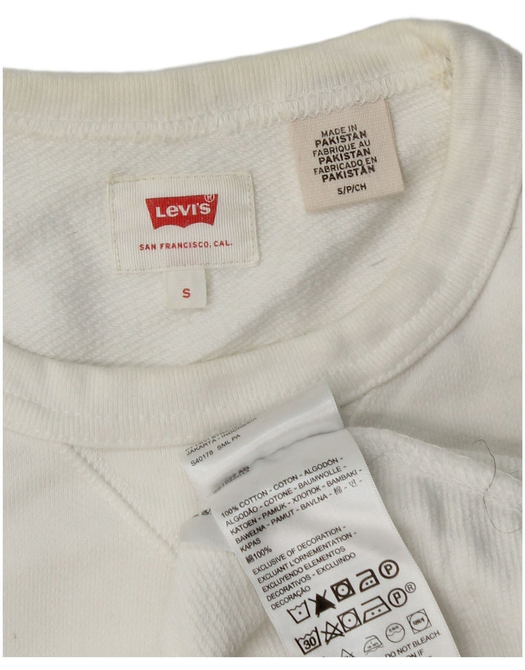 Męska bluza Levi's Sweter, mała, biała, bawełniana