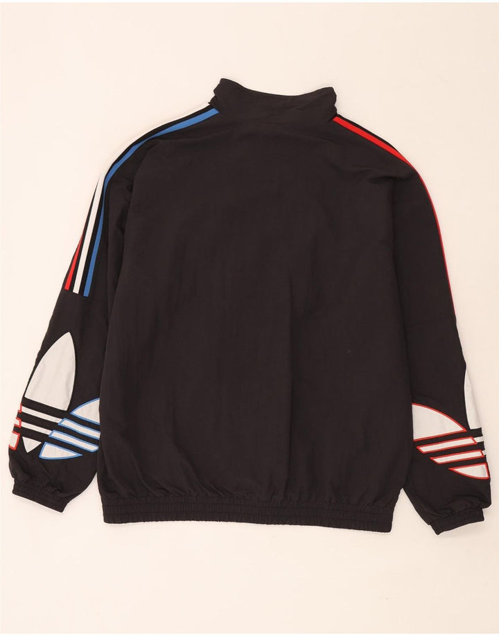 Adidas Męska bluza dresowa z grafiką, duża, czarna, poliamidowa