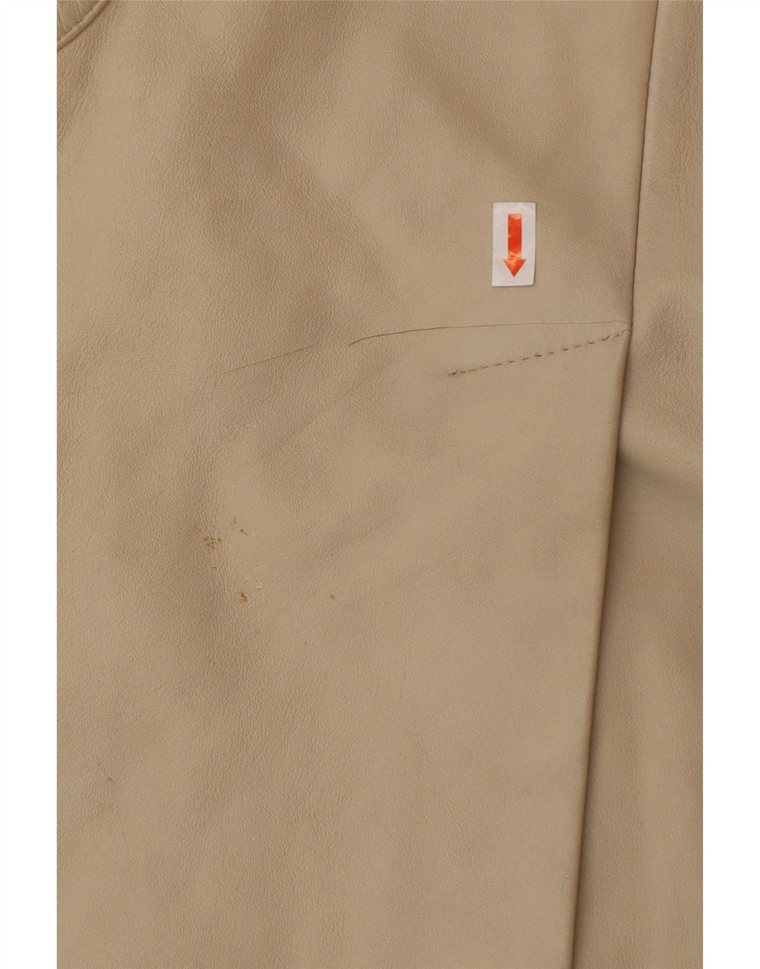 OLLY & CO Damski płaszcz skórzany UK 10 Mały, beżowy, skórzany