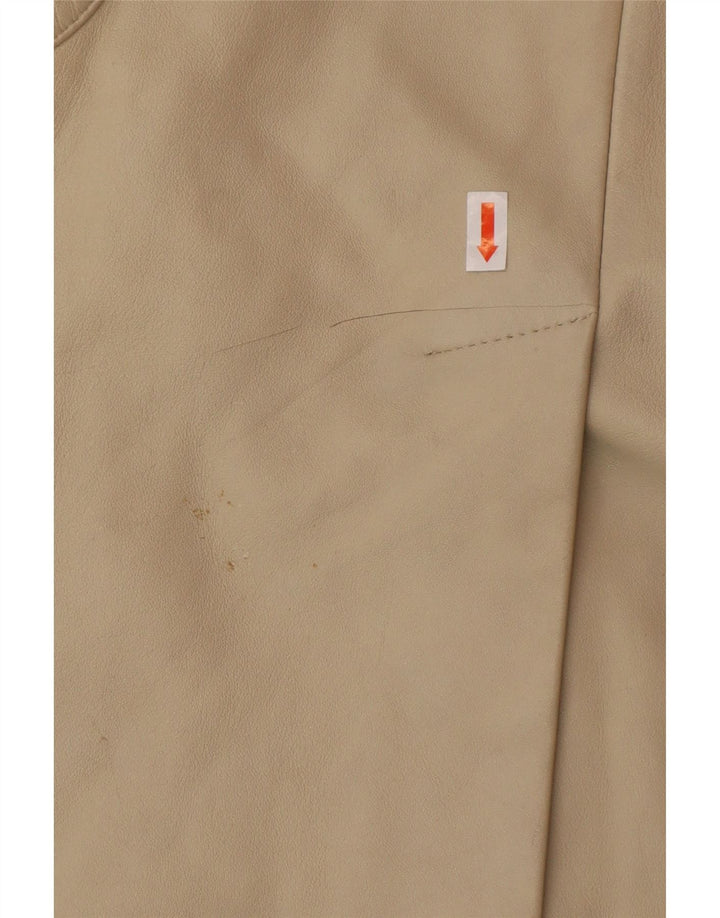 OLLY & CO Damski płaszcz skórzany UK 10 Mały, beżowy, skórzany