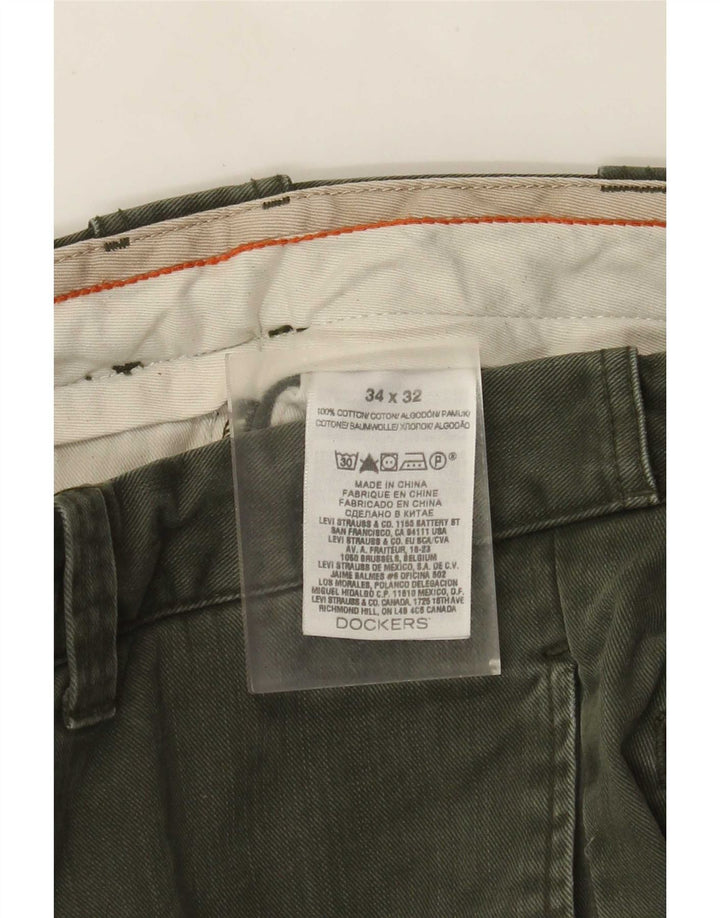 Męskie proste dżinsy Dockers W34 L32, bawełna khaki