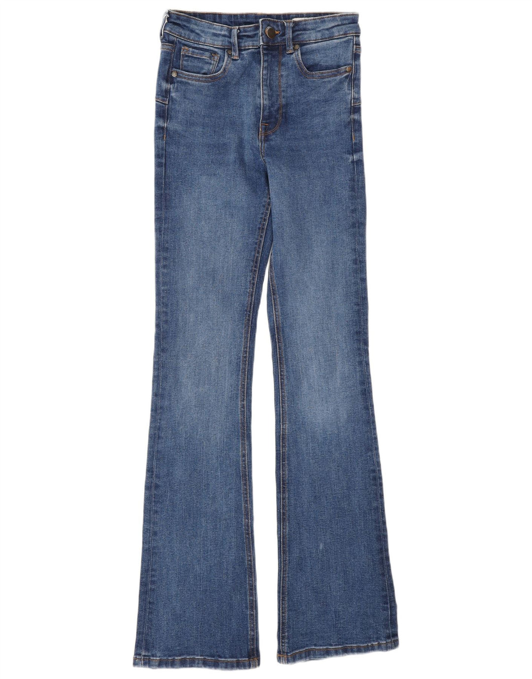 Damskie jeansy rozkloszowane Zara EU 34 2XS W24 L32 Niebieskie bawełniane