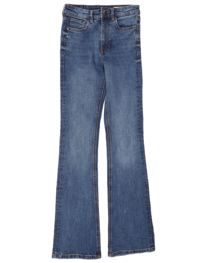 Damskie jeansy rozkloszowane Zara EU 34 2XS W24 L32 Niebieskie bawełniane