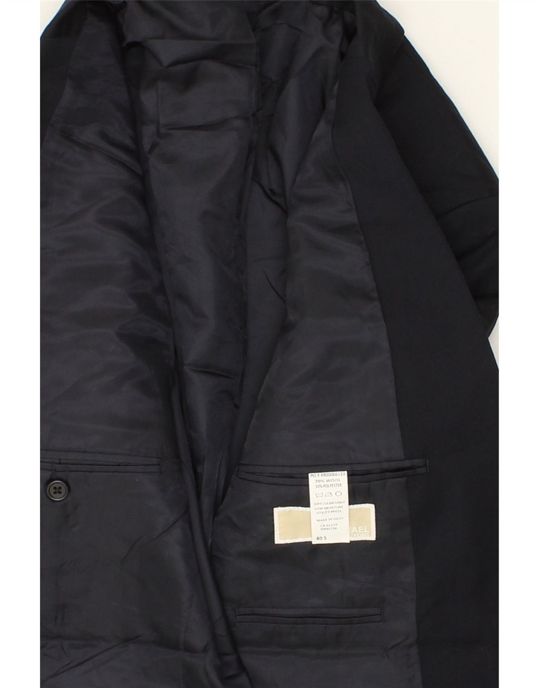 MICHAEL KORS Mens 2 Button Blazer Jacket UK 40 Large Navy Blue Wool Vintage Michael Kors and Second-Hand Michael Kors from Messina Hembry 