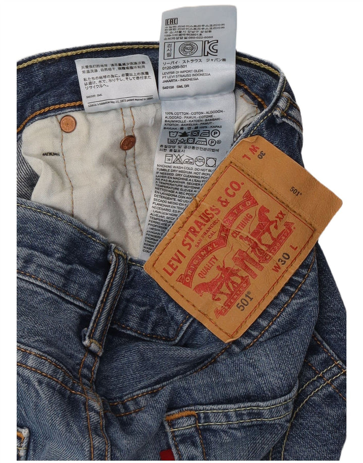 Męskie spodenki jeansowe Levi's 501 W30 Średnioniebieskie, bawełniane