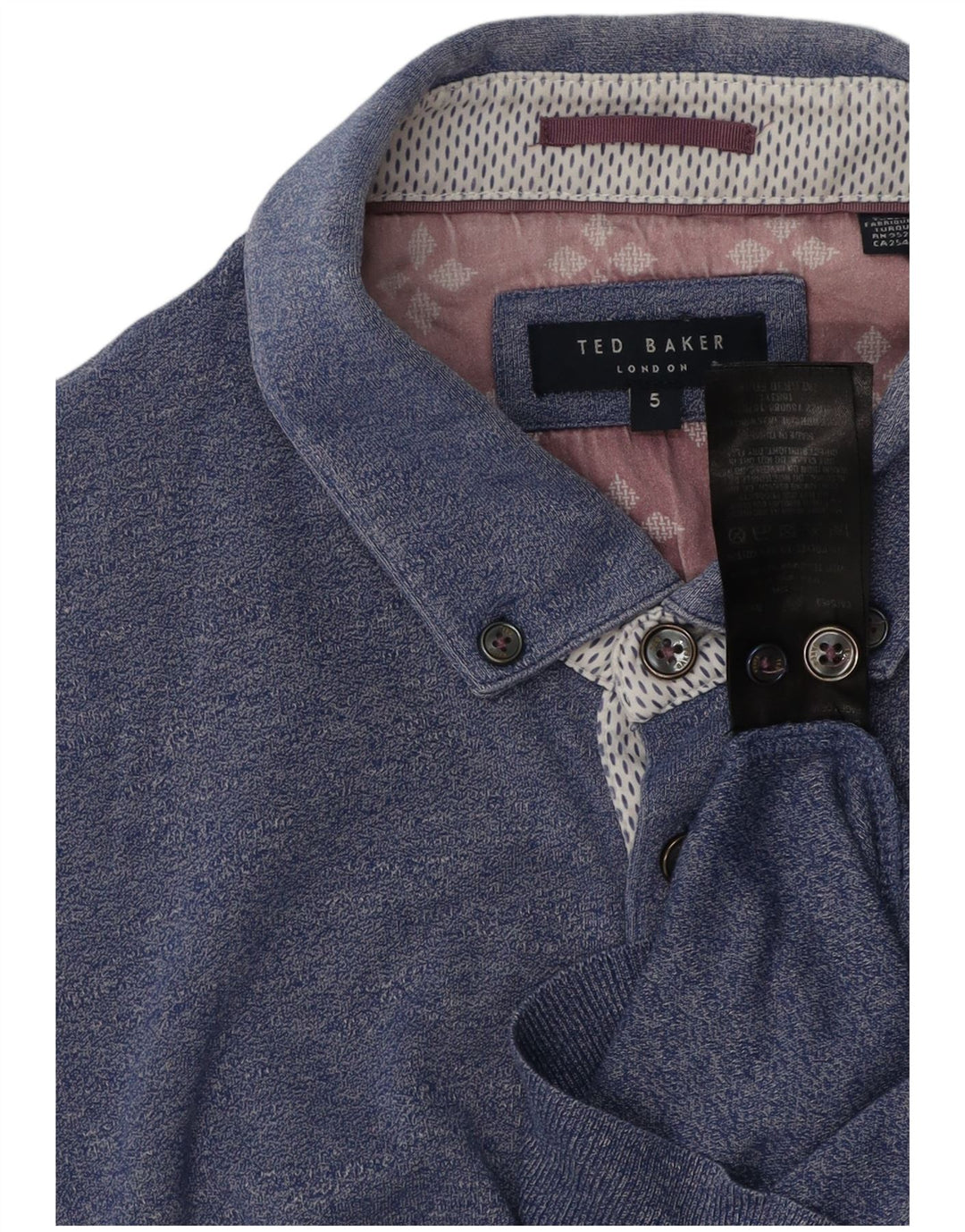 Męska koszulka polo Ted Baker, rozmiar 5 XL, niebieska, bawełniana