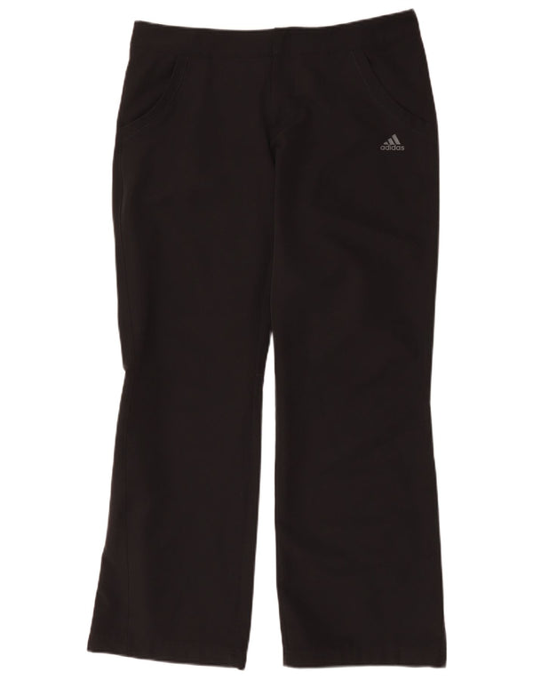 Damskie spodnie codzienne Adidas z szerokimi nogawkami UK 14 Large W34 L31 Czarny poliester