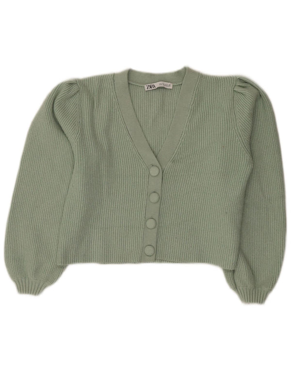Sweter damski Zara Crop Cardigan UK 10 Small, zielony, wiskoza