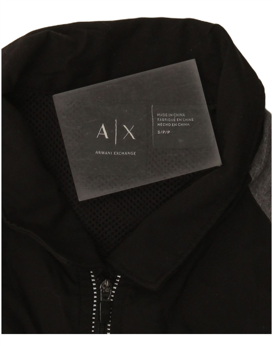 Męska koszulka polo Armani Exchange z grafiką, mała, czarna, z blokami kolorów