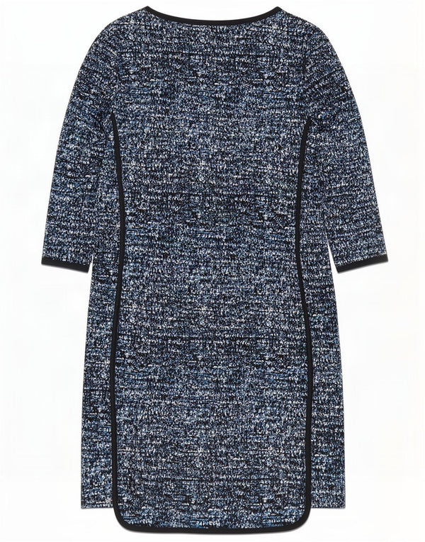 Marks & Spencer Damska sukienka z rękawem 3/4, UK 10, mała, niebieska, nakrapiana