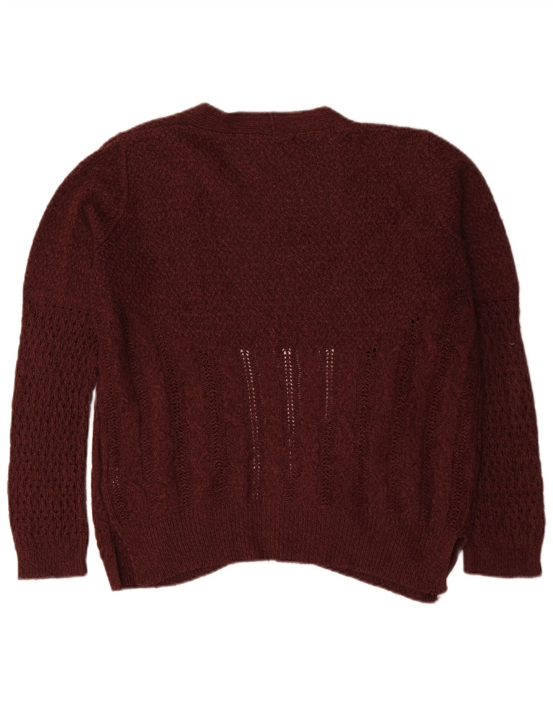 Damski sweter oversize Oasis z otwartym kardiganem UK 14, średni burgund, akryl