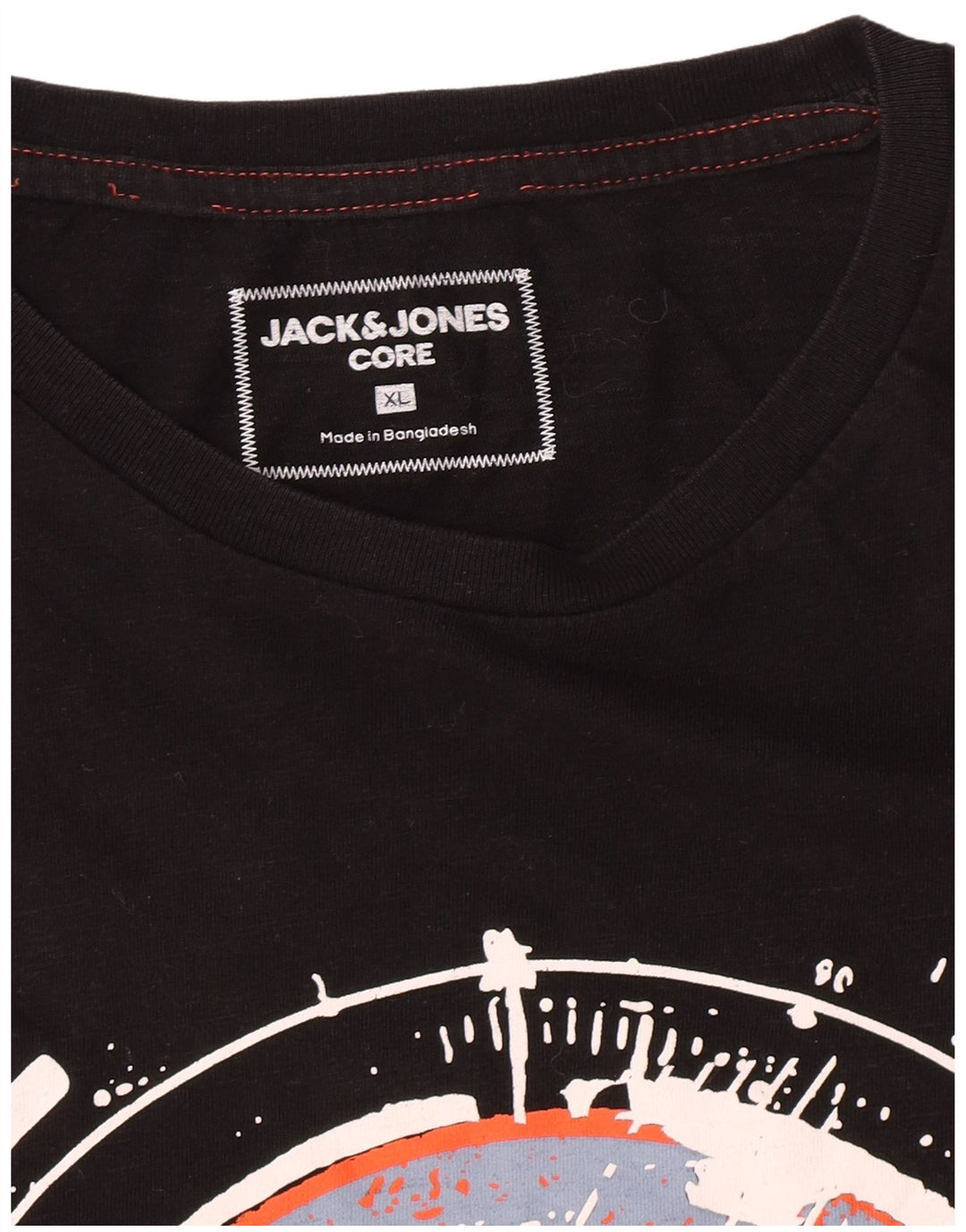 Męski T-shirt z grafiką Jack & Jones, XL, czarny