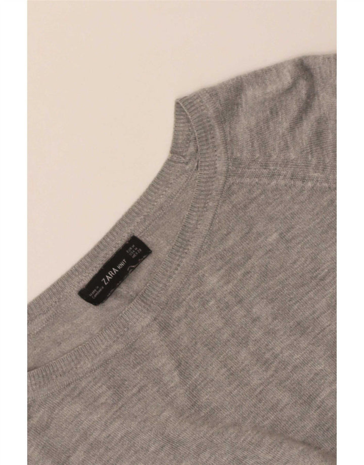 Sweter damski Zara z dekoltem w łódkę, UK 14, średni szary