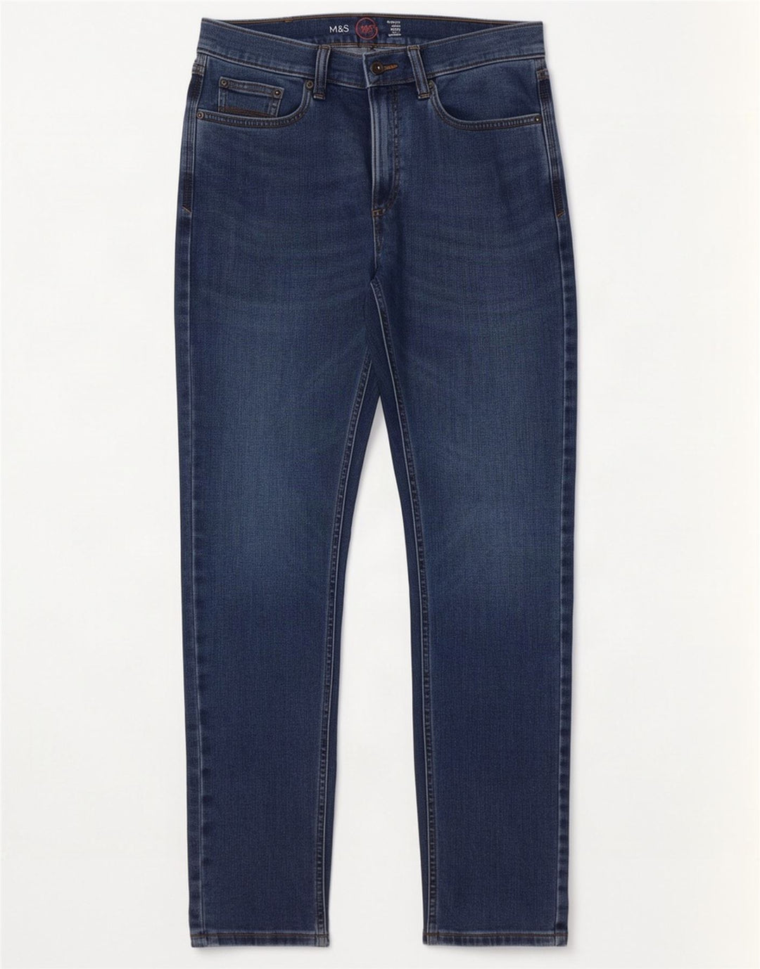 Marks & Spencer Męskie jeansy slim W30 L29 Niebieskie, bawełniane