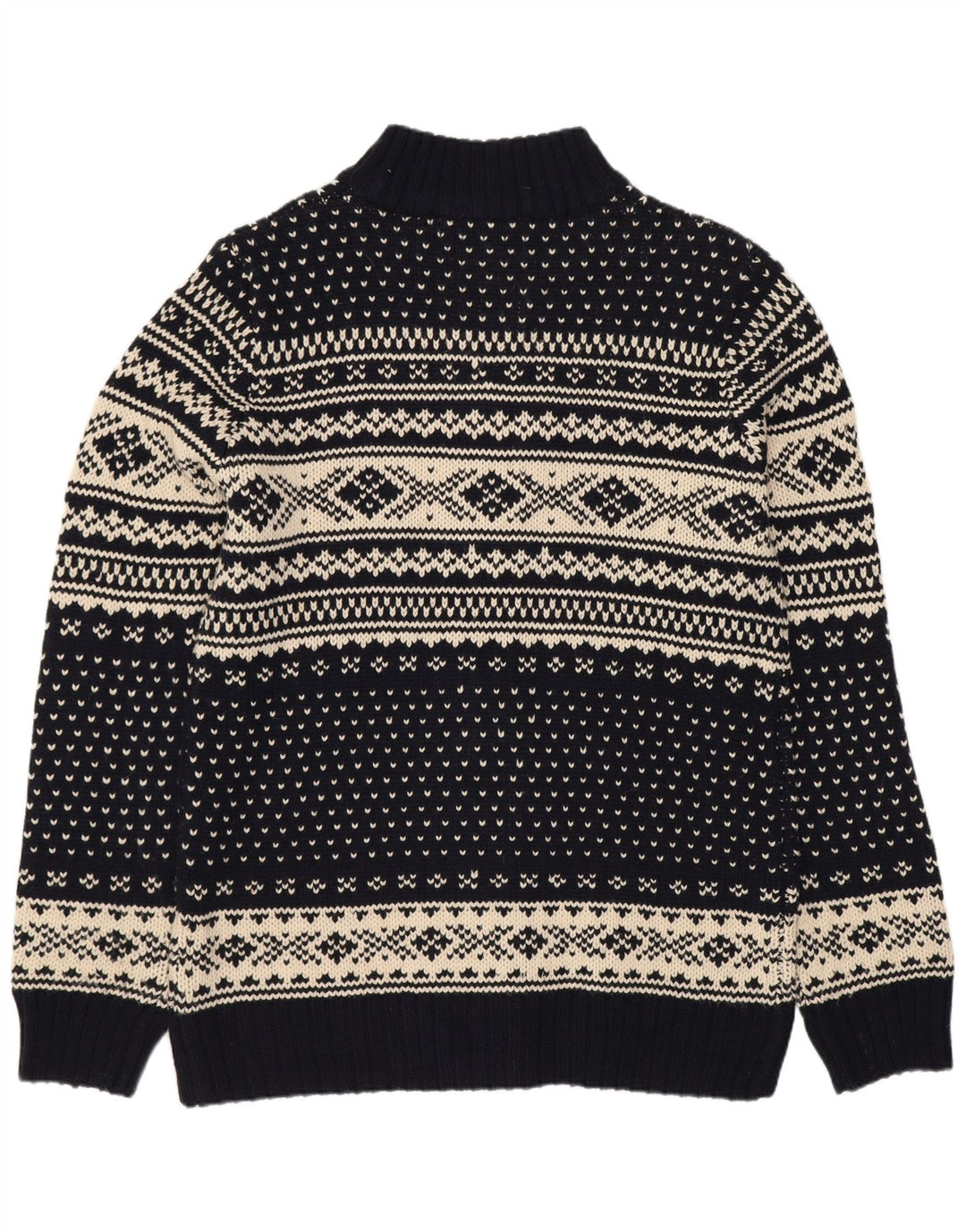 Męski sweter rozpinany VINTAGE 2XL granatowy Fair Isle akryl