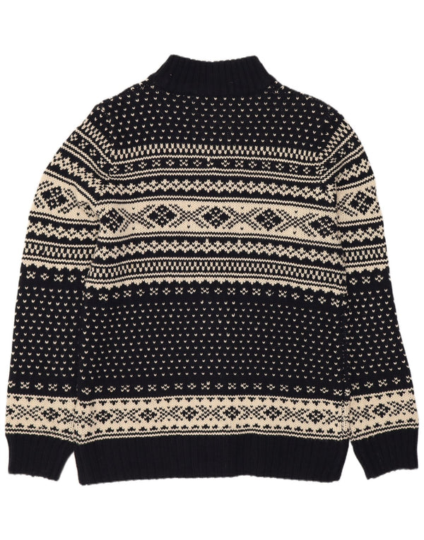 Męski sweter rozpinany VINTAGE 2XL granatowy Fair Isle akryl