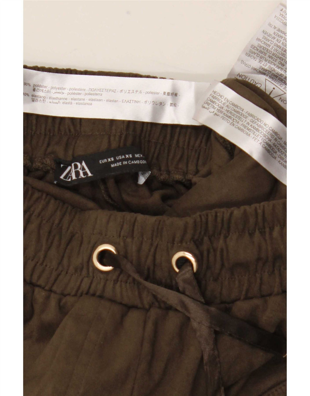 Damskie spodnie joggery Zara Cargo XS W24 L26 Khaki Poliester
