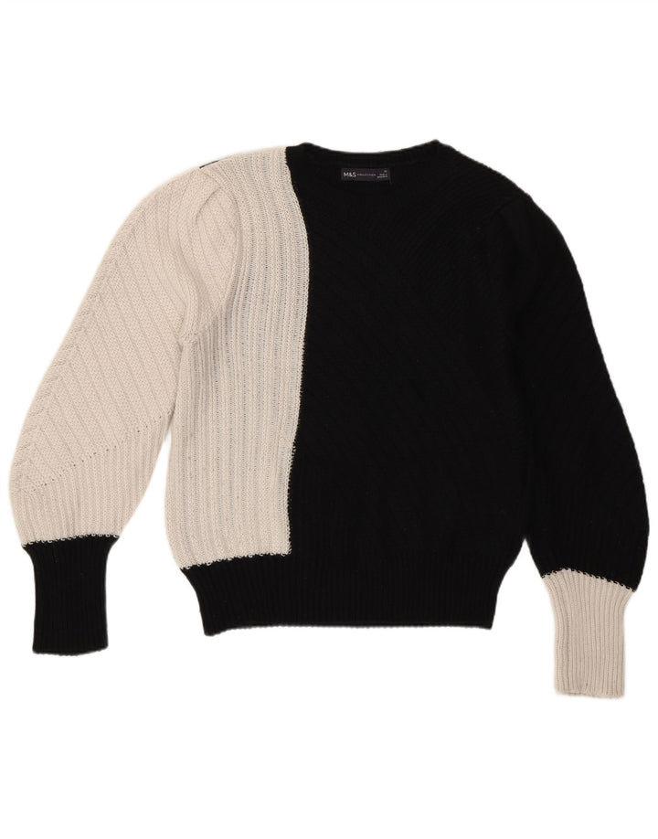 Sweter damski Marks & Spencer z okrągłym dekoltem, UK 12, średni czarny