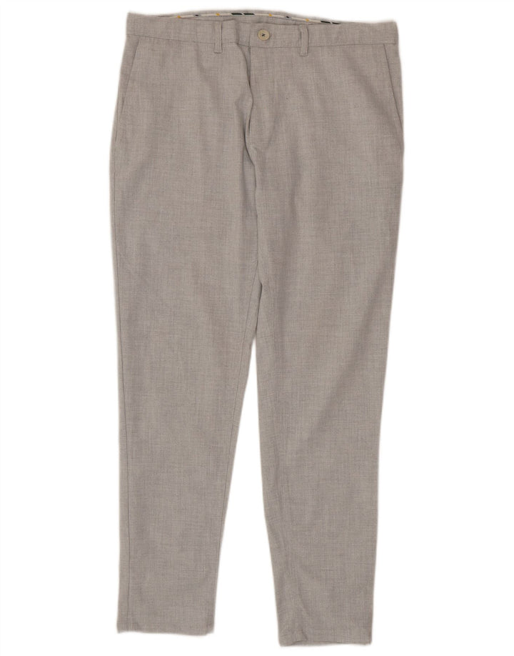 Męskie spodnie chino o dopasowanym kroju Zara EU 40 Medium W31 L29 Szary poliester