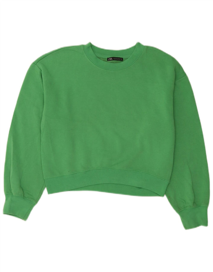 Damski sweter typu Crop Oversize Zara UK 10, mały, zielony, poliester