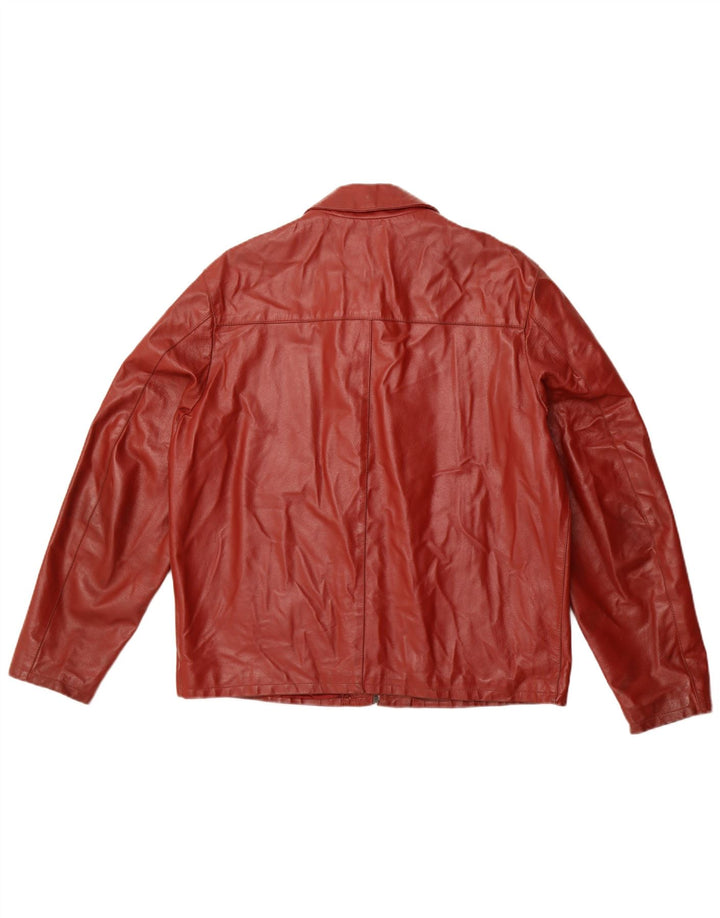 Damska kurtka skórzana Bata IT 50 XL, bordowa skóra