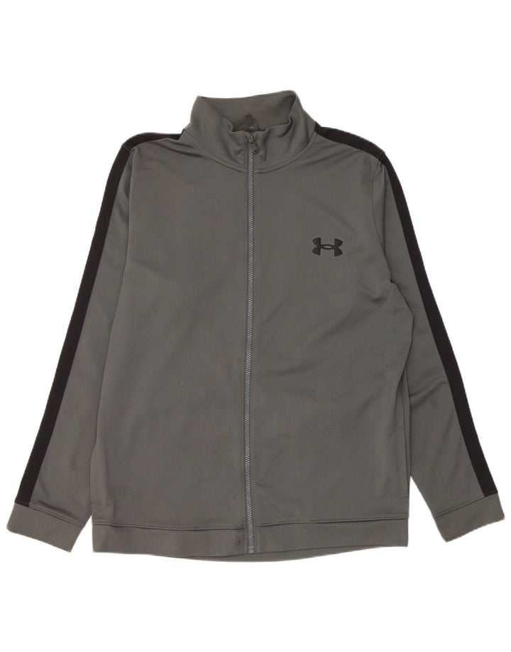 Męska kurtka dresowa Under Armour, duża, szara, poliestrowa z blokami kolorów