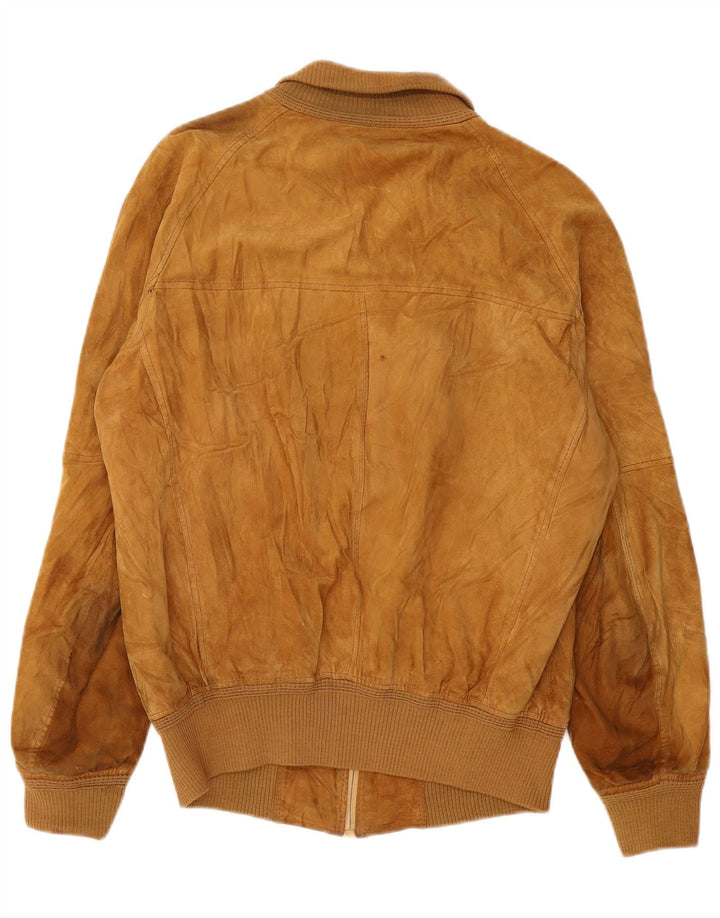 Męska zamszowa kurtka bomberka VINTAGE UK 38 średni beż