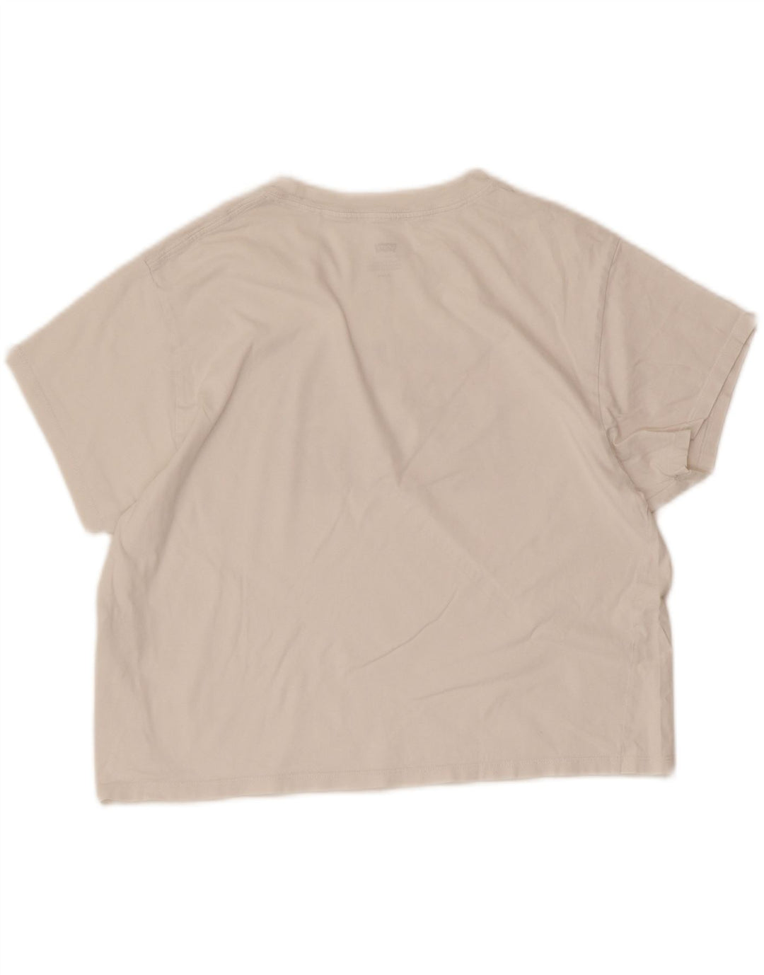 LEVI'S Womens Crop Graphic T-Shirt Top UK 14 Medium White Cotton Vintage Levi's and Second-Hand Levi's from Messina Hembry 
