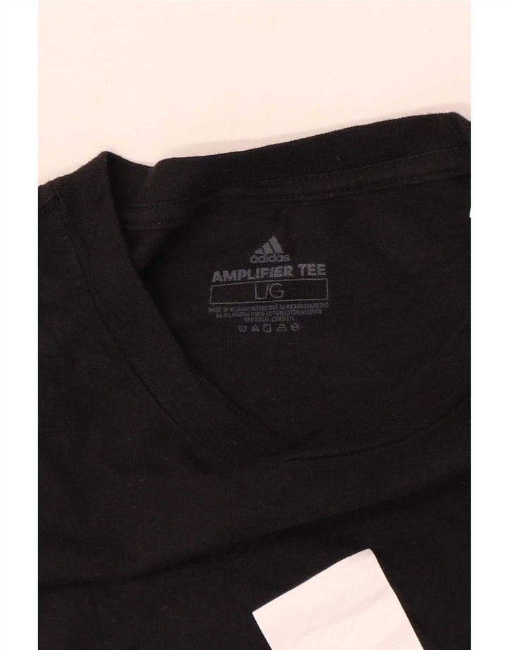 Męska koszulka z grafiką Adidas, duża, czarna