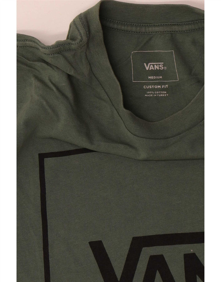 Męski T-shirt Vans o dopasowanym kroju z grafiką, średni zielony, bawełniany