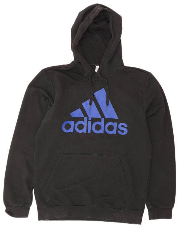 Męski sweter z kapturem ADIDAS z grafiką, UK 40/42, średni czarny, bawełniany