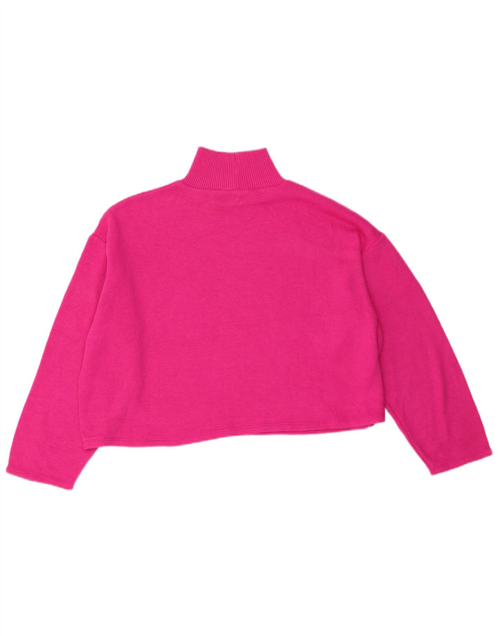 Damski sweter oversize z golfem Zara UK 16, duży różowy