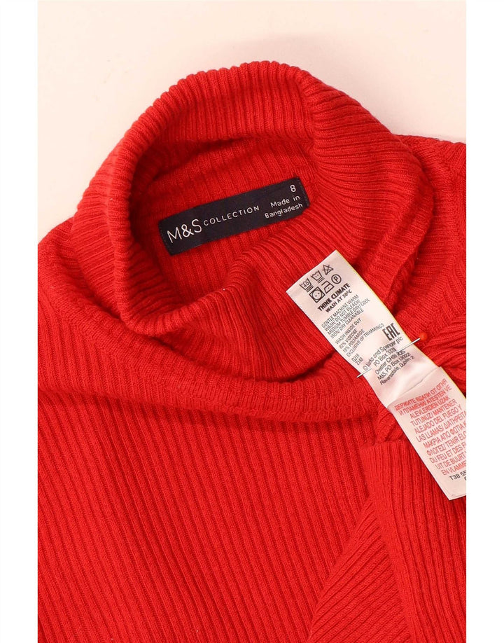 Marks & Spencer Damski top z długim rękawem UK 8 Small, czerwona wiskoza